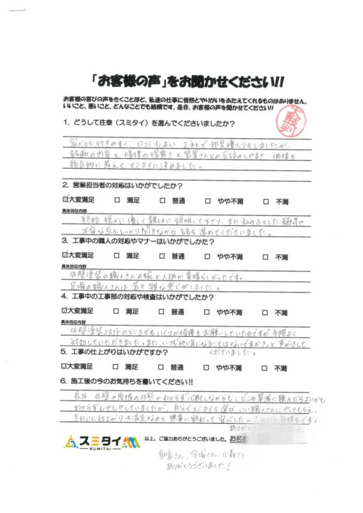 栃木県宇都宮市 H様の声